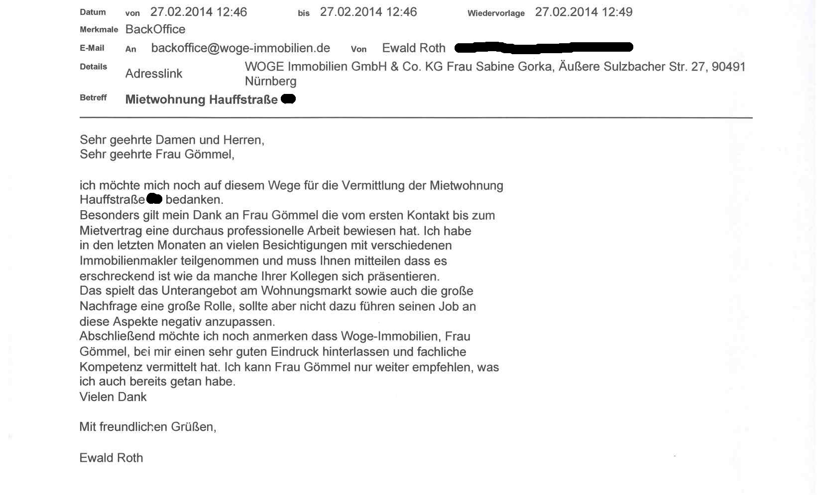 Vermietung Wohnung in Nürnberg Nordost